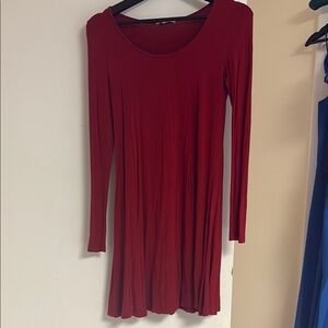 Elegant Red Long Sleeve Dress